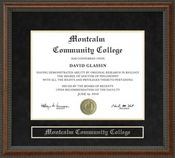 Montcalm Community College Diploma Frame