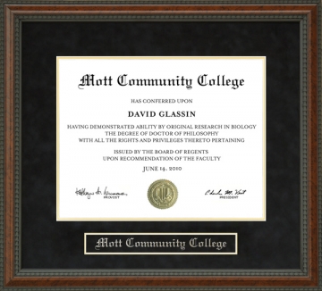 Mott Community College Diploma Frame