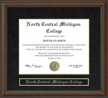 North Central Michigan College (NCMC) Diploma Frame
