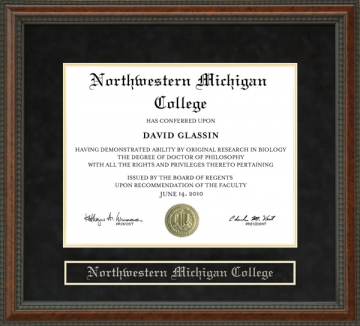 Northwestern Michigan College (NMC) Diploma Frame