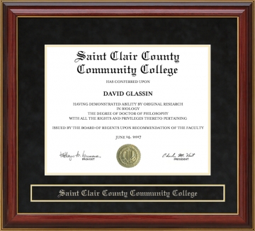 Saint Clair County Community College (SC4) Mahogany Diploma Frame