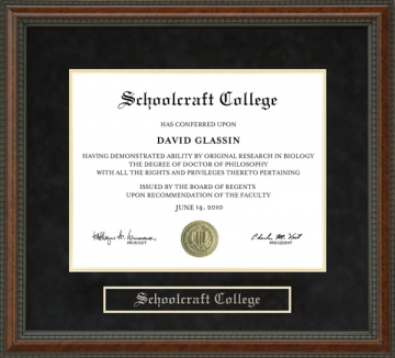 Schoolcraft College Diploma Frame