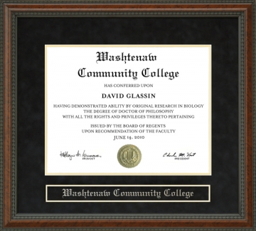 Washtenaw Community College Diploma Frame