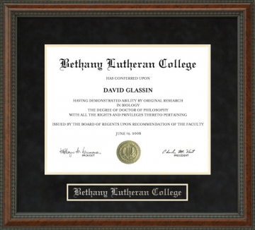 Bethany Lutheran College (BLC) Diploma Frame