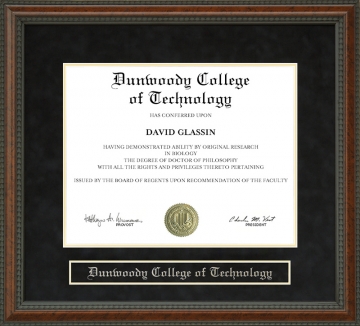 Dunwoody College of Technology Diploma Frame