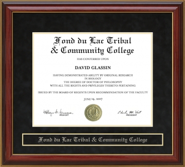 Fond du Lac Tribal & Community College Mahogany Diploma Frame