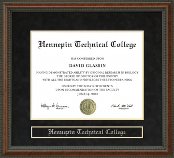 Hennepin Technical College Diploma Frame