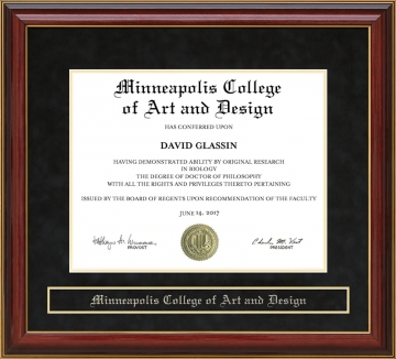 Minneapolis College of Art and Design (MCAD) Mahogany Diploma Frame