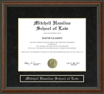 Mitchell Hamline School of Law Diploma Frame