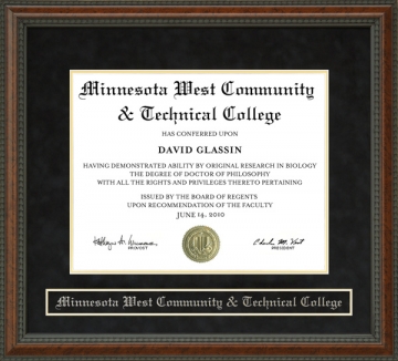 Minnesota West Community & Technical College Diploma Frame