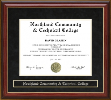 Northland Community & Technical College Mahogany Diploma Frame