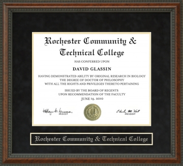 Rochester Community & Technical College (RCTC) Diploma Frame