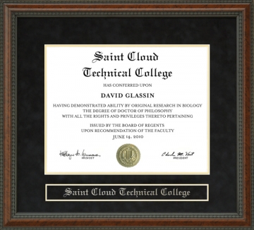Saint Cloud Technical College (SCTC) Diploma Frame