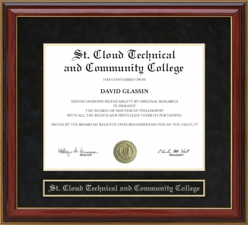 St. Cloud Technical and Community College Mahogany Diploma Frame
