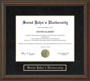 Saint John's University Diploma Frame