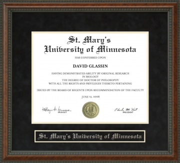 St. Mary's University of Minnesota (SMU) Diploma Frame