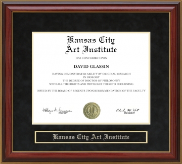 Kansas City Art Institute Mahogany Diploma Frame