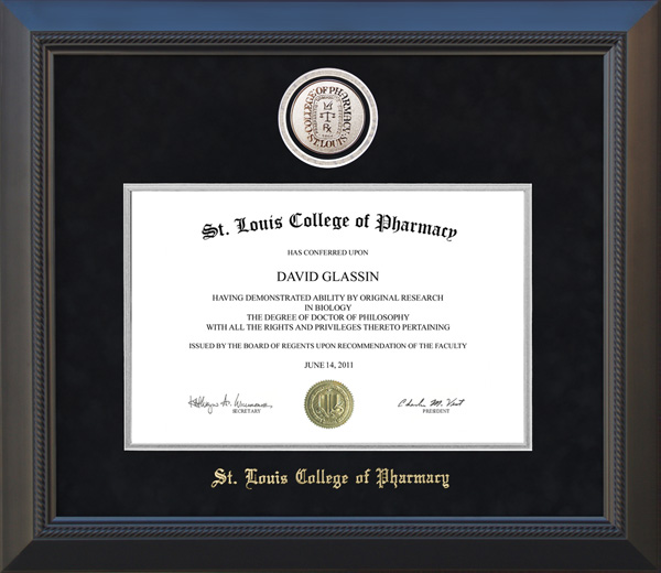 St. Louis College of Pharmacy (STLCOP) Diploma Frame with Platinum ...