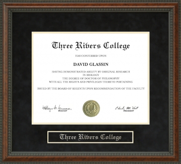 Three Rivers College Diploma Frame