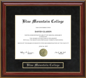 Blue Mountain College (BMC) Mahogany Diploma Frame