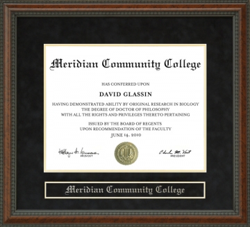 Meridian Community College Diploma Frame