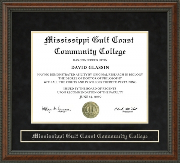 Mississippi Gulf Coast Community College (MGCCC) Diploma Frame