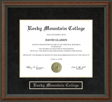 Rocky Mountain College (RMC) Diploma Frame