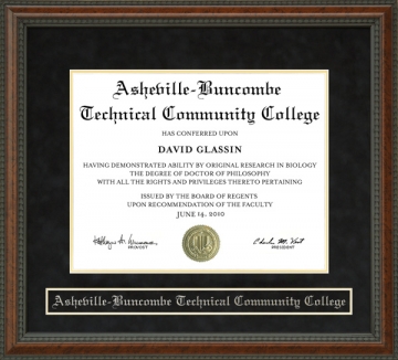 Asheville-Buncombe Technical Community College Diploma Frame