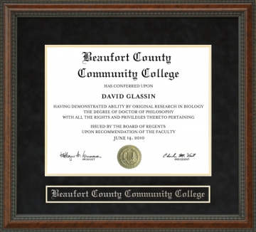 Beaufort County Community College Diploma Frame