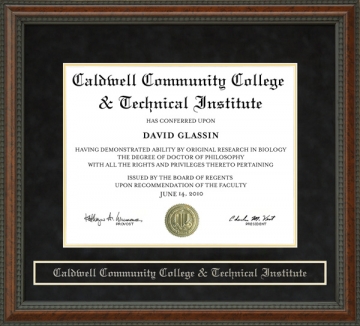 Caldwell Community College & Technical Institute (CCC&TI) Diploma Frame