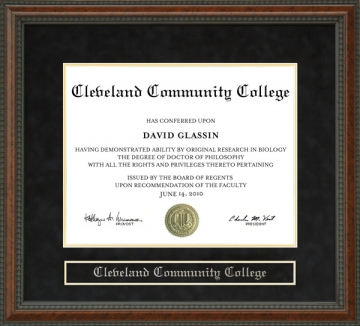 Cleveland Community College Diploma Frame