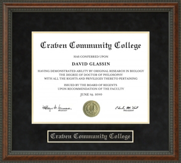 Craven Community College Diploma Frame