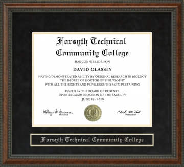 Forsyth Technical Community College Diploma Frame