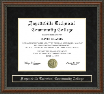 Fayetteville Technical Community College (FTCC) Diploma Frame