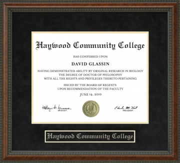 Haywood Community College Diploma Frame