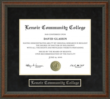 Lenoir Community College Diploma Frame