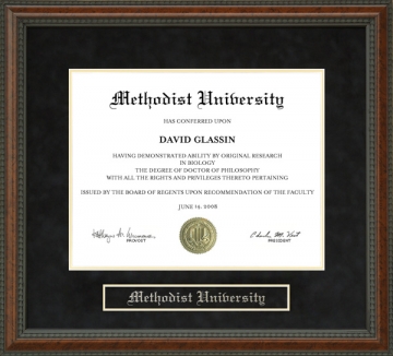 Methodist University Diploma Frame