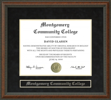 Montgomery Community College Diploma Frame