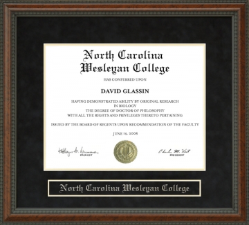 North Carolina Wesleyan College (NCWC) Diploma Frame