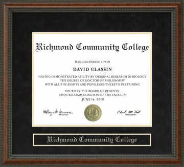 Richmond Community College Diploma Frame