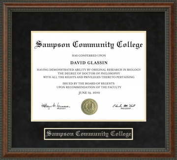 Sampson Community College Diploma Frame