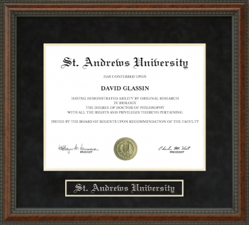 St. Andrews University Diploma Frame