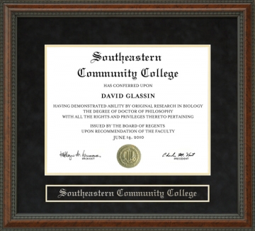 Southeastern Community College Diploma Frame