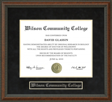 Wilson Community College Diploma Frame