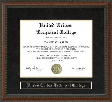 United Tribes Technical College (UTTC) Diploma Frame