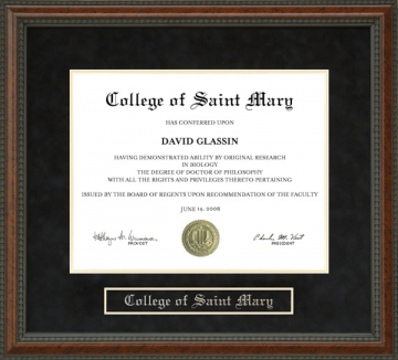 College of Saint Mary (CSM) Diploma Frame