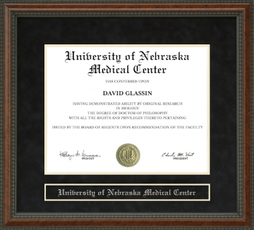 University of Nebraska Medical Center Diploma Frame