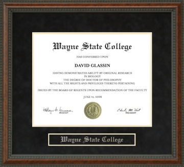 Wayne State College (WSC) Diploma Frame