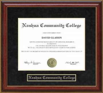 Nashua Community College Mahogany Diploma Frame