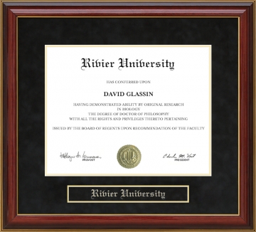 Rivier University Mahogany Diploma Frame